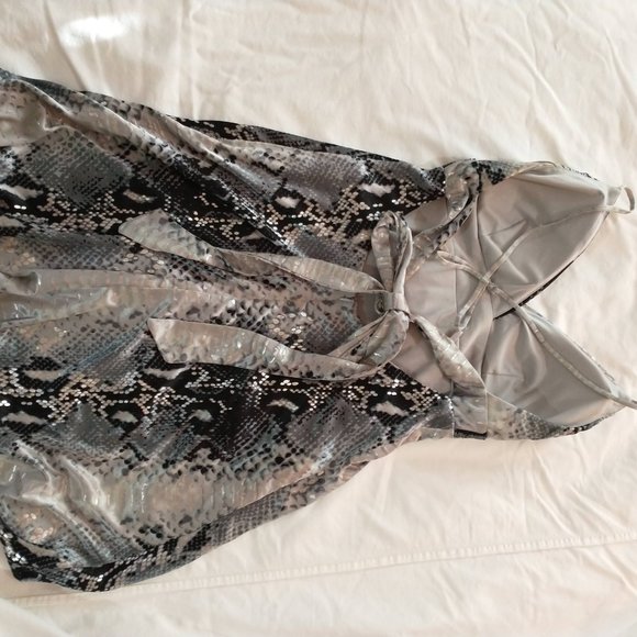 B Darlin dress 1/2 animal print black/grey/pink - Picture 4 of 8